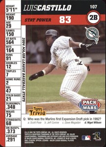 2005 Topps Pack Wars Baseball Card #107 Luis Castillo