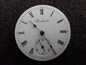 VINTAGE 29.6MM EXCELSIOR H.C. POCKET WATCH MOVEMENT - NOT RUNNING - Picture 1 of 2