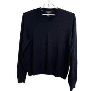 The Men's Store Bloomingdales Size XL V-Neck Merino Wool Black Sweater - Picture 1 of 5