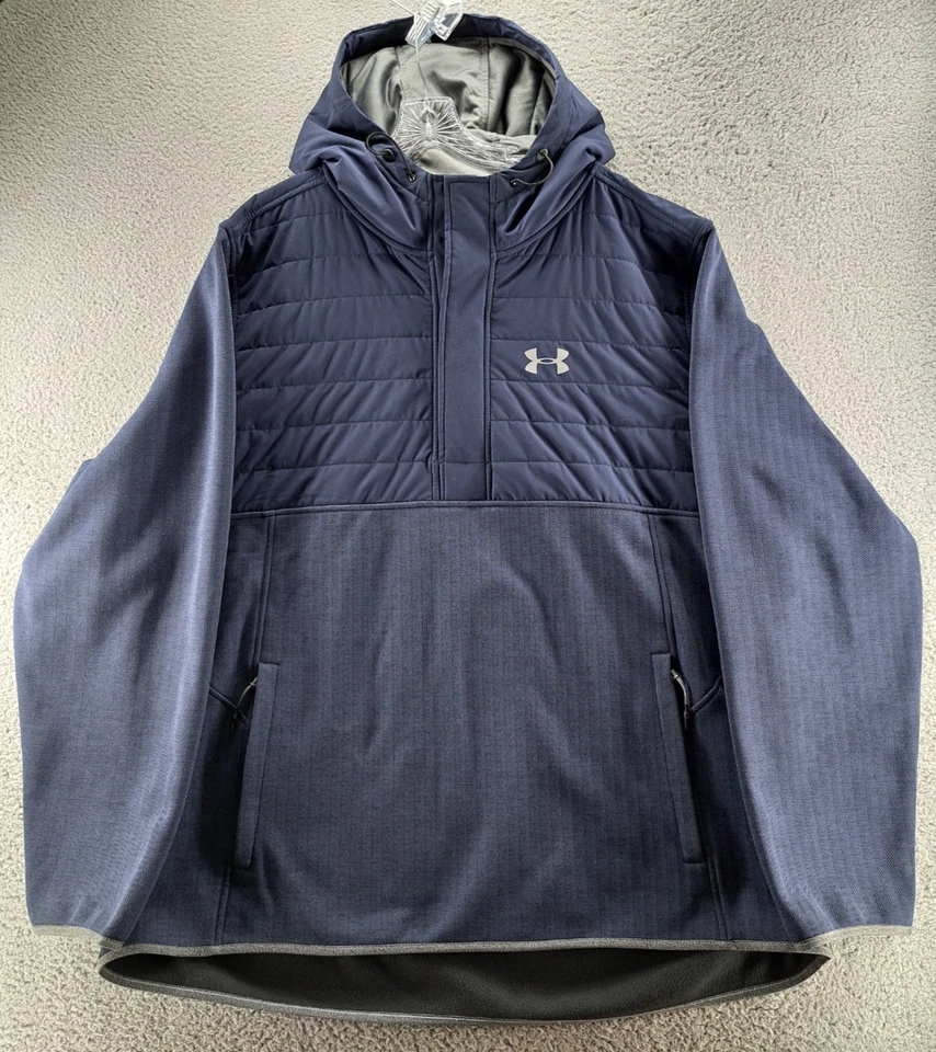 Under Armour куртка мужская 4XL синий Swacket Henley пуловер с капюшоном Storm ColdGear - Изображение 1 из 4