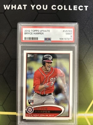 2012 Topps Update #US183 Bryce Harper RC PSA Mint 9 Phillies Rookie Card - Image 1 of 2