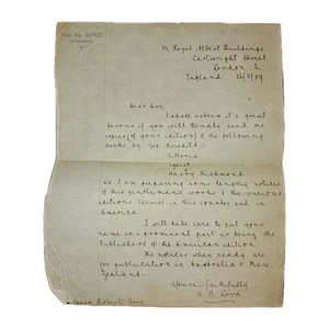 1889 W.B. Lord ALS to Roberts Brothers on George Meredith Editions – Literary - Bild 1 von 1