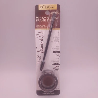 L'Oreal Paris Brow Stylist Frame and Set Cream Pomade WARM BRUNETTE 214 - Image 1 of 4