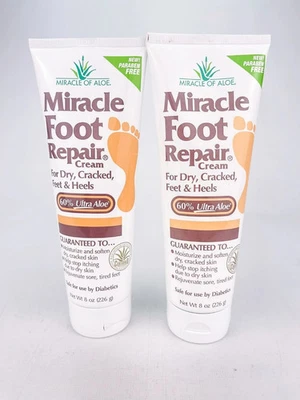 2x Crema reparadora de pies Miracle of Aloe para pies secos agrietados 8 OZ cada una nueva en caja Foto 1 de 4