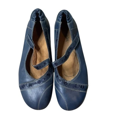 Taos Ta Dah Azul Marino Mary Jane Cómodo Pisos Talla 11/11.5 Foto 1 de 4