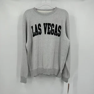 New York Popular Herren Las Vegas Graphic Sweatshirt Gr. L grau Pullover Streetwear - Bild 1 von 8