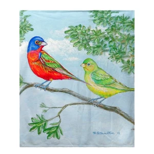 Betsy Drake Pair of Buntings Throw - Picture 1 of 1