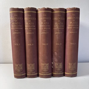 1924 The Dialogues of Plato by B. Jowett Oxford University Press 5 Volume Set - Foto 1 di 18