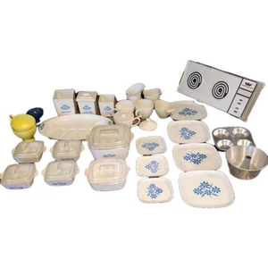 VTG 1960s Chilton Blue "Corning Ware" Childs Plastic Pretend Play Dish Set - Picture 1 of 8