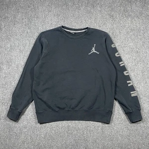 Air Jordan Nike Sweatshirt Herren Gr.XL Schwarz Rundhals Fleece Jumpman Logo 0676 - Bild 1 von 9