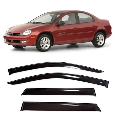 Tape-on Window Visors Rain Guards Fit Dodge Neon II Sd 1999-2005 Wind Deflectors Foto 1 de 4