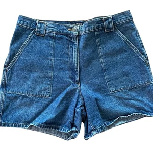 VTG 90s IZOD Womens Med Wash High Waist Mom Jean Shorts size 12 - Picture 1 of 8