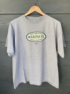 T-shirt vintage Nike 2001 Y2K Seattle Mariners Center Swoosh MLB XL grigia - Foto 1 di 8