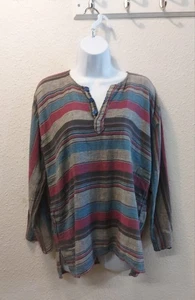 Vintage Summer Striped Hippy Top. Cotton. Light Weight. - Picture 1 of 3