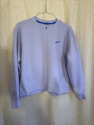 Sudadera para correr Brooks para mujer púrpura cuello redondo talla mediana Foto 1 de 3