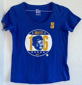 Nike Seattle Mariners Ken Griffey Jr 2016 HOF T-Shirt Royal Women’s Size Large - Picture 1 of 3