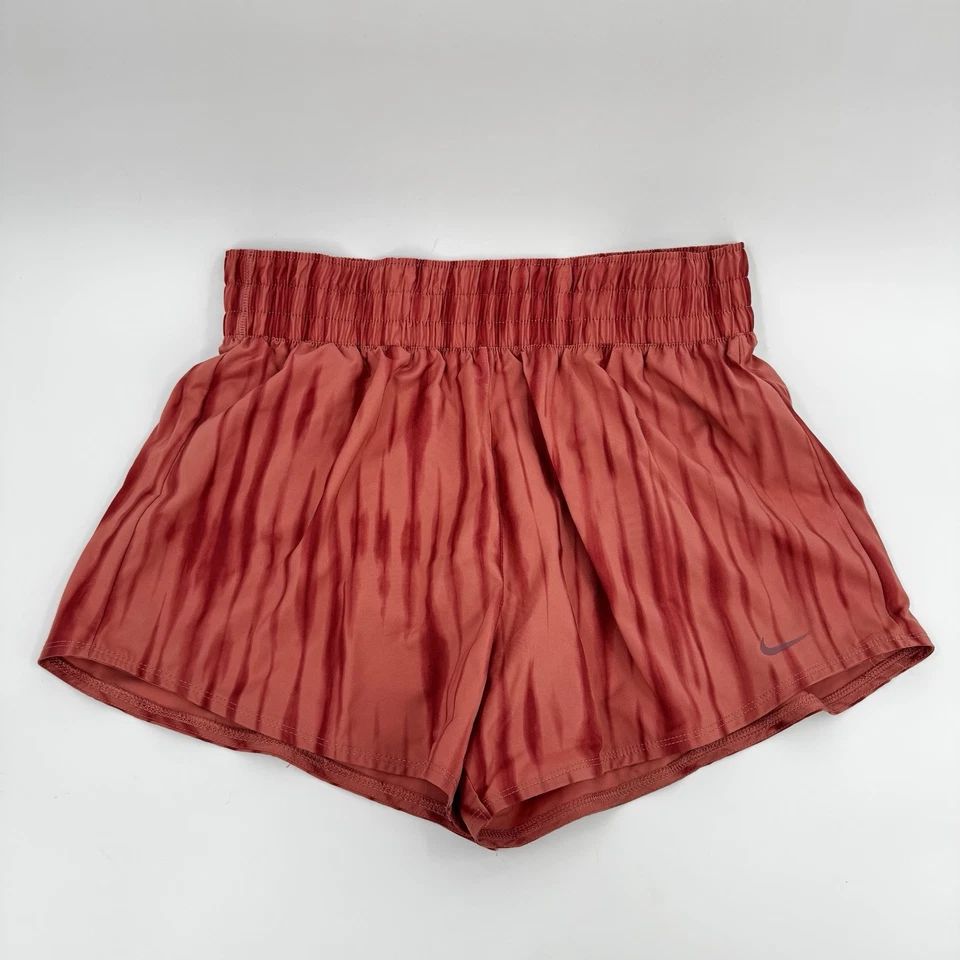 - Nike Women One Dri-FIT Brief-Lined Loose Shorts Canyon Pink 3” Inseam Sz M