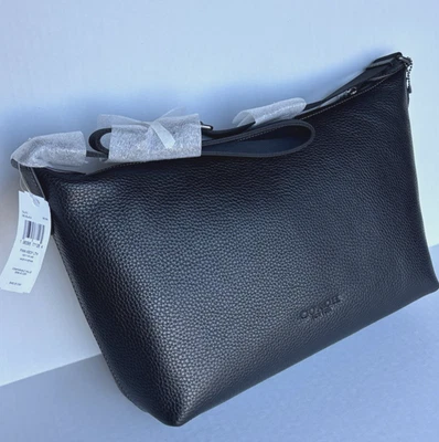 Bolso Bandolera Coach CAJ70 Finn Nuevo con Etiquetas en Cuero Guijarro Gunmetal/Negro Foto 1 de 4