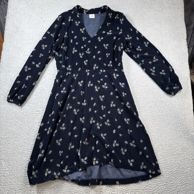 Cabi Dress Womens M Mid Length Floral Velvet Long Sleeve V-Neck Pockets Peasant - Image 1 of 4