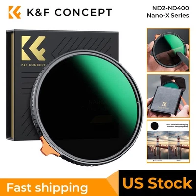 K&F Concept Putter Variable ND Filter ND2-400 Lens Filter 49/55/58/67/72/77/82mm - Image 1 of 4