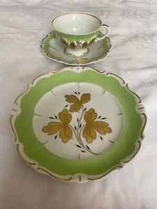 Sammelgedeck Sonneberg Krüger Geiersthal "Feine Goldblume " Handgemalt 3tlg. - Bild 1 von 10