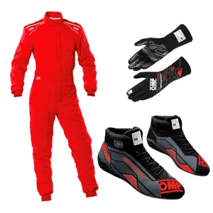 FIA OMP Sport Rallye-Satz Rennen Rot/Schwarz XS-XL - Bild 1 von 1