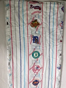 1998 Major League Baseball Team Logos Twin Flat Sheet - Picture 1 of 13