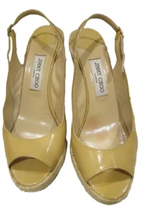 GUC Jimmy Choo Tan Patent Leather Espadrilles Size EU 40 or US 10 - Picture 1 of 12