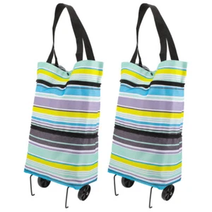 Bolsa de viaje reutilizable para ruedas de compras de 2 piezas con ruedas plegables - Imagen 1 de 12