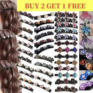 Fermagli per capelli cristallo forcina per capelli ragazze fiore perle barrette clip laterale accessorio per capelli - Foto 1 di 73