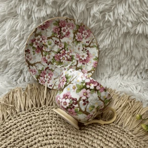 Shelley Maytime Floral Chintz Fine Bone China Teacup & Saucer Set Vintage Rare - Picture 1 of 9