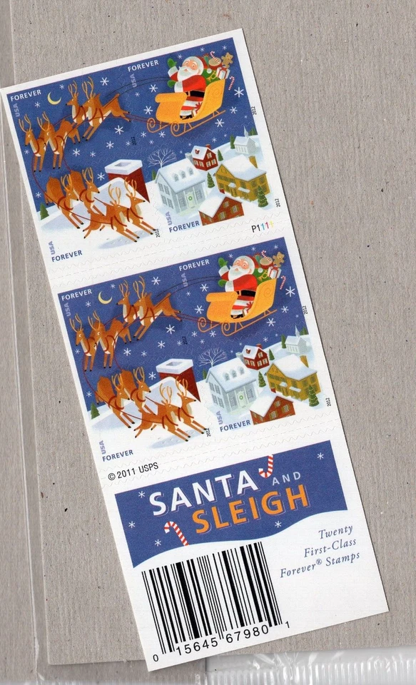 2012 Forever Santa Complete Booklet, Scott #4715b, Mint NH - Image 1 of 1