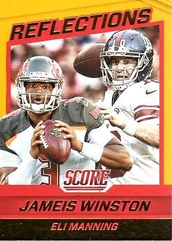 Puntuación #18 Eli Manning/Jameis Winston Reflections Gold 2016 casi nueva Foto 1 de 2