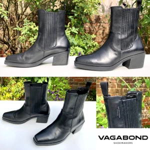 VAGABOND Chelsea Ankle Boots, BLACK Leather, Heeled: 38 UK 5 US 7 VGC RRP £150 - Picture 1 of 24