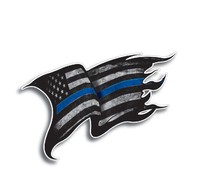 Thin Blue Line Police Officer Blue Lives Matter American USA Flag decal sticker