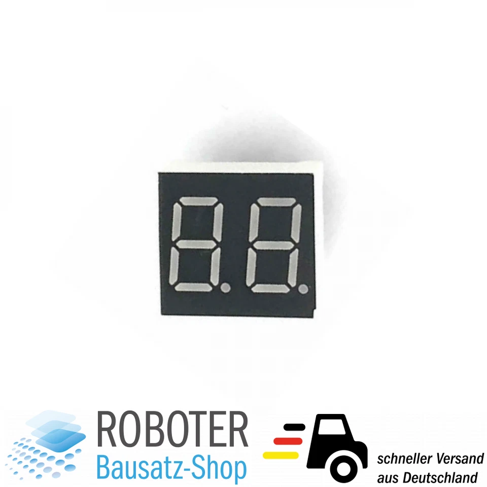 7-Segment Display 2 Bit Rot Common Cathode 0.36" DIY-Elektronik Arduino - Bild 1 von 1