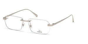 OMEGA OM5015-H 016 Silver Rimless Metal Optical Eyeglasses Frame 56-16-145 RX - Picture 1 of 1