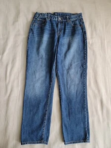 Gap Jeans Girls 18 Plus 30x26 Girlfriend Medium Blue High Rise Adjustable Waist - Picture 1 of 14