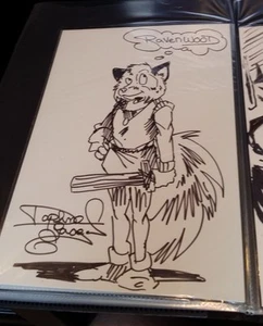 RAVENWOOD FOX-HAND DRAWN & SIGNED DAPHNE LAGE(~8x11) - Picture 1 of 1
