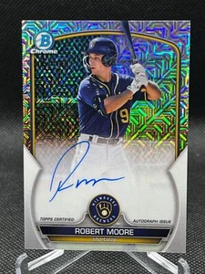 2023 Bowman Chrome ROBERT MOORE MOJO REFRACTOR AUTO BREWERS 4/150 CPA-RME - Picture 1 of 2