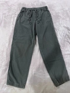 COS Mens Green Cotton Blend Drawstring Casual Pants Sz S - Picture 1 of 6