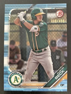 2019 Bowman Prospects Baseball Sky Blue Paper Parallel #BP141 Austin Beck /499 - Picture 1 of 2