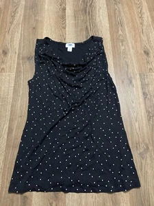 Old Navy Tank Top, Women's Size Small, Black, Polka Dots White, Sleeveless - Picture 1 of 9