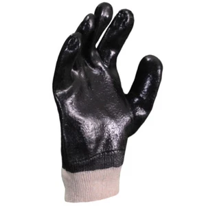 Azusa P38026R LG PVC Safety Gloves Interlock Liner Rough Finish 10" Black LG - Picture 1 of 2