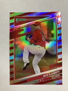 2021 Donruss Baseball Jack Flaherty Pinstripe Holo Foil Short Print SP /2021 - Picture 1 of 2