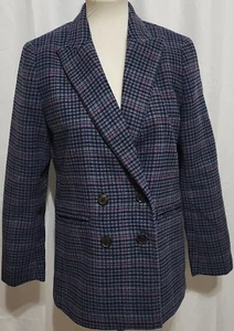 Ann Taylor LOFT Petites Damenblazer lila Hahnentritt Wolle Tweed Größe 4P neu mit Etikett - Bild 1 von 14