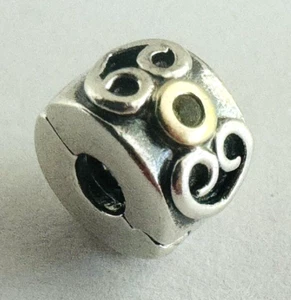Authentic Pandora Double Heart Peridot Clip Charm 14k Gold/Sterling 790382PE - Picture 1 of 4