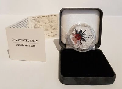 Latvia 2016 silver coin 5 euro CHRISTMAS BATTLES - Image 1 of 2