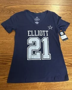 T-shirt donna blu navy Dallas Cowboys Ezekiel Elliott #21 taglia piccola nuova con etichette - Foto 1 di 4