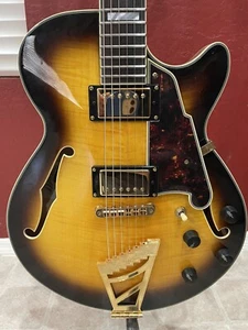D'Angelico Excel EX-SS, Single Cut, Semi-hollow,2-color Sunburst with hard case. - Picture 1 of 11